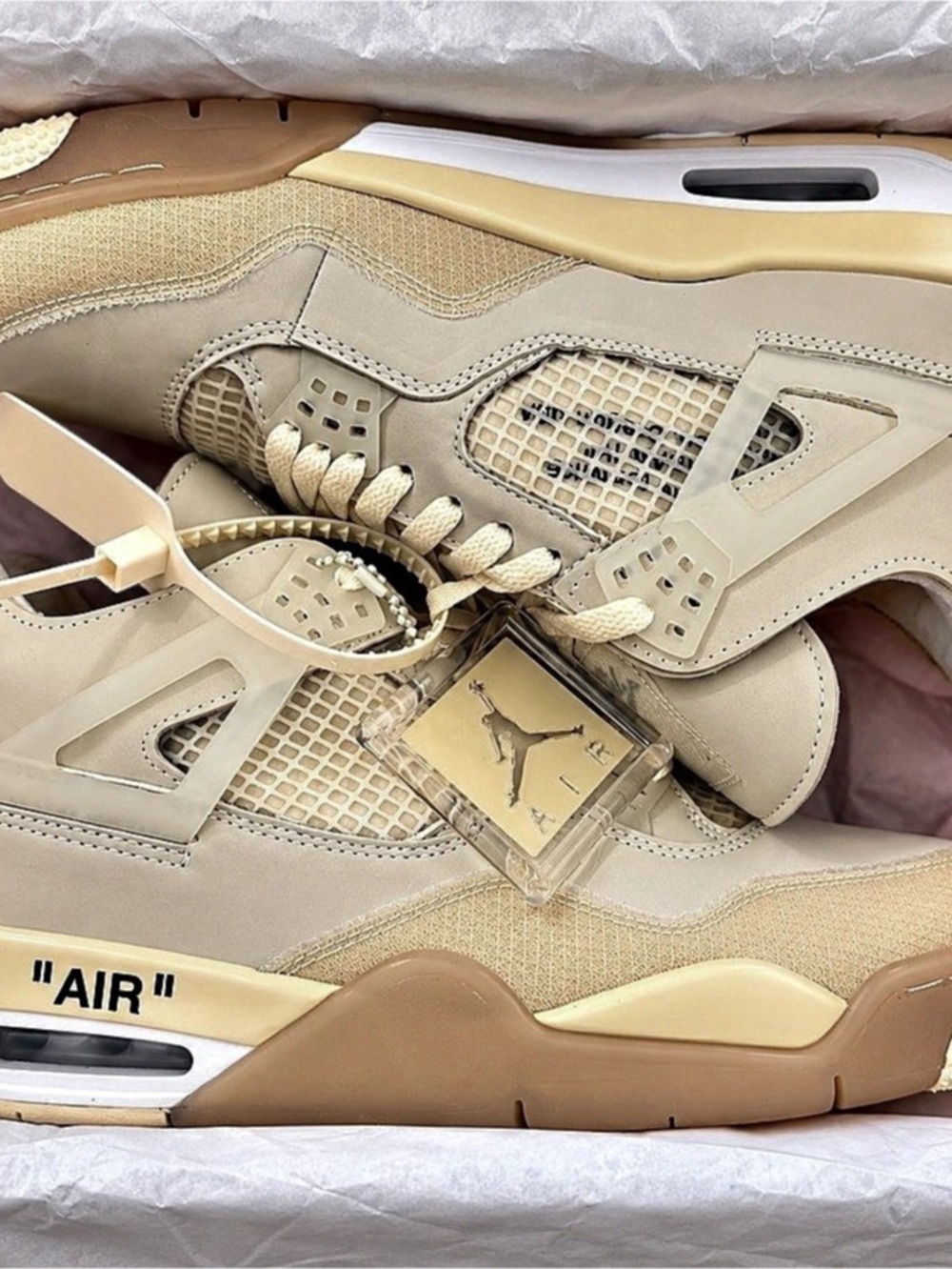 Nike Air Jordan 4 Retro Sail Sneakers in Beige & Yellow NWT | Size 12.5 Mens